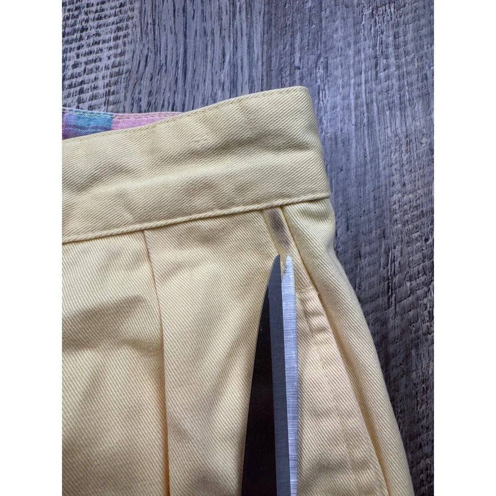 Polo Ralph Lauren Classic Golf Pant Mens 34x30 Yellow Pleated Cotton Chino Vtg